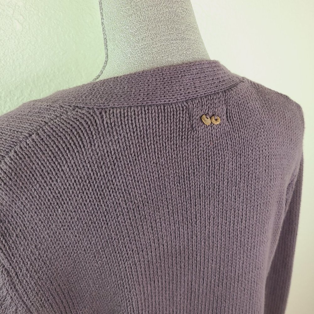 Pure Handknit Boho Gray Cardigan Sweater - Picture 8 of 9
